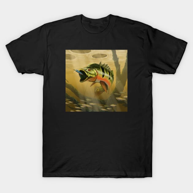 Peacock Bass Large T-Shirt by PeggyNovak